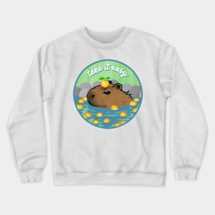 Chill Capybara (circle design) Crewneck Sweatshirt